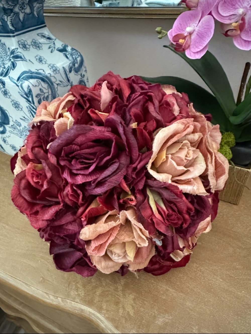 Vintage Rose Ball Pillow